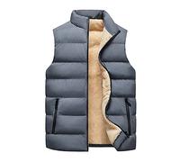 Generico Giacca Uomo Casual,Chaleco Informal De De Lana para Hombre con Cremallera Y Cuello Levantado Chalecos con Bolsillo sin Mangas CáLido Chaleco De Abrigo SóLido