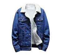 Generico Giacca Uomo Elegante,Abrigo De Lana De Invierno para Hombre Informal Manga Larga CáLido BotóN De Bolsillo Cuello Vuelto Abrigo De Mezclilla SóLido