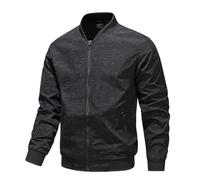Generico Giacca Uomo Elegante Taglie Forti, Giubbotto Leggero Uomo Cotone, Manica Lunga Sportivo Leggero Giubbotto da Baseball Sottile Tinta Unita Casual Giubbino con Cerniera Tasche