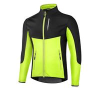 Generico Giacche Antipioggia Uomo - Giacca Softshell Sportiva Antivento per Ciclismo Corsa MTB Jogging Alpinismo Collo Calda con Tasche Grigio Verde