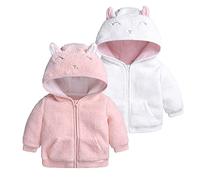 Generico Giacche Bambina Con Zip E Cappuccio Giubbotto Ragazza Comoda Parka | Cappotto invernale con orecchie di coniglio in pile Cerniera addensata Capispalla calda antivento Neonato
