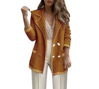 Generico Giacche da Abito e Blazer da Donna Oversize Elegante Temperamento Blazer Donna Invernale Tinta Unita Tailleur Giacca Classic Blazer Nero Donna Oversize Maniche Lunghe Corta Cappotto