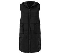 Generico Giacche Donna Trench Impermeabile Donna Leggeri Cotone Da Oversize Autunno E Inverno In Un Lungo Cappotto Con Cappuccio Piumino Autunnale Chiodo Pelle Black Xl