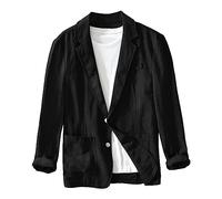 Generico Giacche Leggere Estive da Uomo Capispalla in Cotone E Lino dal Taglio Ampio Elegante Blazer Casual A Tre Bottoni Cappotti Sportivi Primaverili A Tinta Unita Blazer Classiche