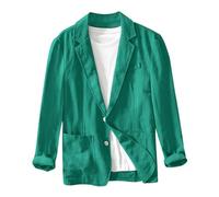 Generico Giacche Leggere Estive da Uomo Capispalla in Cotone E Lino dal Taglio Ampio Elegante Blazer Casual A Tre Bottoni Cappotti Sportivi Primaverili A Tinta Unita Blazer Classiche