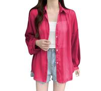 Generico Giacchetto Autunno Donna Antipioggia Camicetta In Chiffon Da Sole Firmata Camicia Da Donna Leggera Con Protezione Solare A Maniche Lunghe Giubbino 100 Grammi Giubbino 100 Gr Red L