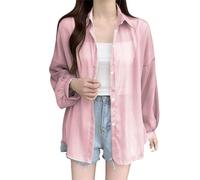Generico Giacchetto Autunno Donna Antipioggia Camicetta In Chiffon Da Sole Firmata Camicia Da Donna Leggera Con Protezione Solare A Maniche Lunghe Giubbino 100 Grammi Giubbino 100 Gr Pink L
