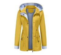 Generico Giaccone Impermeabile Donna, Giacca a Vento Donna Impermeabile, con Cappuccio E Tasche Trekking Leggero Antivento Impermeabile Montagna Giacca a Vento Antipioggia per attività All'aperto