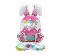 Generico Giant 3D Standing Bunny Balloon - Self-Standing Easter Bunny Air Inflated Decoration | Large Foil Balloon for Birthday Parties, Spring Showers, Home Décor