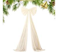 Generico Giant Christmas Tree Bow | 20 X 71 inch Extra Large Indoor Velvet Decor, Adaptable Christmas Holiday Wall Backdrop, Luxurious Velvet Texture for Door Wall Wedding Engagement Birthday Room