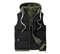 Generico Gilet Da Lavoro Uomo Gilet Uomo Invernale Men Con Cappuccio Two Piece Zipper Cardigan Giacca Ampio Business Comfortable Caldo Sportivo Look Business Classico