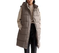 Generico Gilet Donna Lungo Smanicato, Piumino Smanicato Donna con Cappuccio Taglie Forti Piumini Gilet Elegante Tinta Unita Lungo Senza Maniche Imbottito Cappotti con Tasche Outdoor