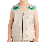 Genérico Gilet - Gilet Per Giovani E Bambini Taglia Regolabile | Gilet Da Zoo Guardiano Costume Da Esploratore | Giacca Di Costume Senza Maniche Piccola E Grande | Per Zoolog