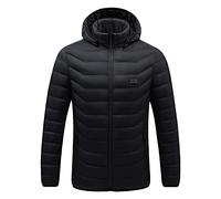 Generico Gilet Piumino Uomo, Giacca Uomo Invernale,Giacca da Esterno da Uomo Giacca Morbida Lavabile in Tinta Unita Giacca Riscaldata con Cappuccio E Cerniera Calda con Tasche