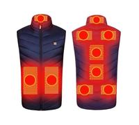Generico Gilet Riscaldata per Uomo Donna Cotone Giubbotto Termico Riscaldato Unisex Gilets Elettrico Riscaldato con 9 Zone Riscaldamento 3 Livelli di Temperatura Invernale Giacca Tinta Unita a Stampa