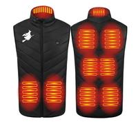 Generico Gilet Riscaldata per Uomo Donna Cotone Giubbotto Termico Riscaldato Unisex Gilets Elettrico Riscaldato con 9 Zone Riscaldamento 3 Livelli di Temperatura Invernale Giacca Tinta Unita a Stampa
