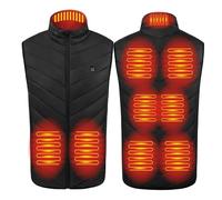 Generico Gilet Riscaldata per Uomo Donna Cotone Giubbotto Termico Riscaldato Unisex Gilets Elettrico Riscaldato con 9 Zone Riscaldamento 3 Livelli di Temperatura Invernale Giacca Tinta Unita a Stampa