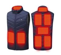 Generico Gilet Riscaldata per Uomo Donna in Cotone Giacca Elettrico Riscaldato Invernale con 8-9 Zone di Riscaldamento 3 Livelli di Temperatura Gilet Tinta Unita Lavabile in Lavatrice Taglie Forti