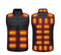 Generico Gilet Riscaldato Uomo Donna, 28 Zone di Riscaldamento 3 Temperatura, Giacca Riscaldata Elettrico, Lavabile Giubbotto Riscaldato per Caccia Moto e Campeggio(Black,3XL)
