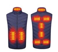 Generico Gilet Riscaldato Uomo Donna, Giacca Riscaldata Elettrico 3 Temperatura Regolabile, Giubbotto Riscaldato Lavabile per Moto Attività all'aperto in Inverno(Blue,4XL)