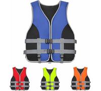 Generico Gilet Salvagente Adulto e Bambini, Aiuto al Galleggiamento Regolabile in Schiuma con Fischietto, per SUP, Kayak, Surf e Sport Acquatici,Blu,M