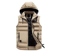 Generico Gilet Trekking Uomo Invernale Leggero con Cappuccio Giubbotto Smanicato Giacca Trapuntato Corto Gilet Senza Maniche Imbottita Giubbino Piumino Smanicato