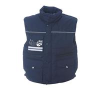 Generico Gilet uomo da lavoro multitasche con profili rifrangenti modello Great Britain (IT, Testo, L, Regular, Regular, blu)