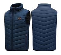 Generico Gilet Uomo Riscaldante E Intelligente Ricaricabile Gilet Gilet Riscaldante Pezzo Riscaldante USB Undici Donna Blusa(Blue, XL)