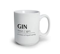 Generico ''GIN'' Tazza in Ceramica con Frase Divertente Tazza da Caffè the tisana Bianca mug idea regalo natale citazioni amore personalizzata