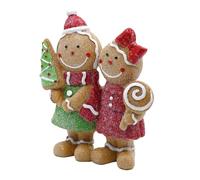 Generico Gingerbread Figurine, Desktop Christmas Statue For Fireplace, Couple Gingerbread Home Figure, Bookshelf Dinner Table Placement Girls Boys Kids Women Men Bedroom Decor