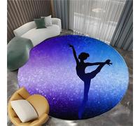 Generico Ginnasta Silhouette atleta Cielo stellato Modello La Zona Tappeto Camera Bagno Cucina Zerbino Macchina Lavabile Antiscivolo Tappeti, 160cm