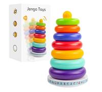 Genérico Giocattoli ad Anelli impilabili - Stacker sensoriale educativo di Scienza, Tecnologia, ingegneria e Matematica, Set di Anelli | Regalo per casa e Scuola