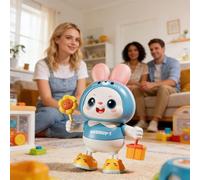 Generico Giocattoli Coniglio Per Bambini,Con 48 Canzoni Canta e Balla Animale Domestico,Animale Domestico Interattivo | Per Allenamento Sollevamento Testa Bambini Comodino Camera da Libreria