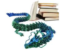 Generico Giocattoli flessibili del drago - Figurina di drago stampata in 3D articolata - Accessorio decorativo tattile realistico per uffici, case, acquari e automobili