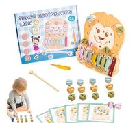 Genérico Giocattoli in legno | Gioco educativo di animali con classificatore di forme e colori, tavole per lo sviluppo delle abilità motorie sottili per bambini e bambine in età prescolare