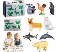 Generico Giocattoli per bambini con animali e insetti da assemblare, modelli realistici di animali e insetti, set educativo per insetti, 3 livelli progressivi per assemblaggio pratico (Beginner)