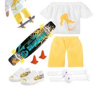Generico Giocattoli per scooter da | Finger Scooter Mini Skateboard con pantaloni e scarpe | Finger Toy Novità Sensoriale Attività Scooter Skateboard Kit