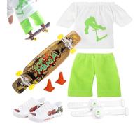 Generico Giocattoli per scooter da | Mini Finger Skateboard con pantaloni e scarpe | Giocattoli di gioco del regalo di compleanno dei bambini di Halloween Party Favor