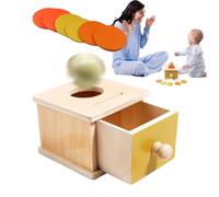 Genérico Giocattolo a forma di cassetto in legno, con monete e gioco di apprendimento a cadere le palline | Giocattolo educativo per l'infanzia per bambini di età superiore a 1 anno