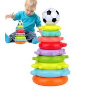 Genérico Giocattolo ad anelli impilabili - Gioco da tavolo per bambini con per impilare | Torre di bilanciamento colorata per viaggi in auto, casa, scuola e scuola per bambini