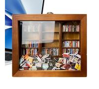 Generico Giocattolo antistress da scaffale, Giocattolo da scuotimento da scaffale | Fidget per piccola libreria in legno,Vetrina per libri in miniatura, vetrina per piccoli libri per bambini, uomini