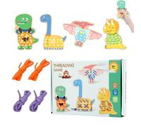 Generico Giocattolo con Allacciatura per Bambini, Giocattoli educativi da infilare - Giocattoli da infilare a Forma di Dinosauro - Giocattoli per la Prima educazione per scuole, asili