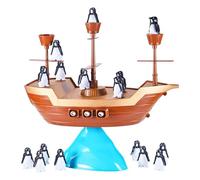 Genérico Giocattolo da gioco di bilanciamento - Design dei pirati familiari | Pirata dei pinguini per giochi da tavolo, barche giocattolo, tavolo sospeso, impilabile