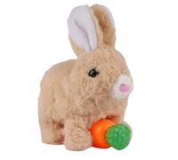 Genérico Giocattolo di coniglio di peluche andante - compagno animale per gioco simbolico educativo | coniglio saltatoio elettrico, per bambini compleanno feste Capodanno Pasqua ripieni per