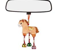 Generico Giocattolo In Peluche A Forma Di Cavallo - Appendibile di Colore Rosso con Ciondolo Campanello | Peluche Morbido A Forma Di Cavallo | Per Casa Feste Di Primavera Capodanno Porta Finestra