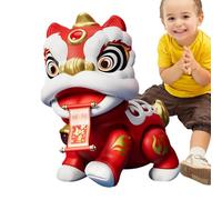 Generico Giocattolo Leone Che Musica - Materiale guscio in ABS, Figura di Leone sveglia dei cartoni animati con a LED, Personaggio mascotte del Festival di Primavera con sensori di moviment