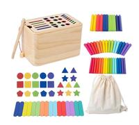 Genérico Giocattolo per classificare forme in legno, giochi sensoriali di classificazione dei colori per bambini in età prescolare, kit di attività di abilità mot