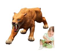 Generico Giocattolo Tigre Denti A Sciabola - Modello Realistico Smilodon, Action Figure In PVC Dettagliata Per Bambini 3 Anni In Su, Scultura Di Animali Antichi Come Decorazione | Regalo Per Il