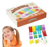 Generico Giochi di Ordinamento per Colore, attività Matematiche con Perline E Clip, Gioco di Conteggio E Abbinamento in Legno, per Bambini di età 3+ Maschi E Femmine per Casa E