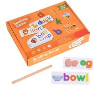 Genérico Giochi di ortografia, di intelligence in legno, bambini piccoli imparano inglese Word Spelling Giochi di giocattoli educativi cognitivi per bambini 3-6 anni